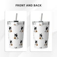 thumbnail image 3 of PAYOHTO Halloween Spooky Pumpkin French Bulldog Insulated Stainless Steel Tumbler 12 oz Thermos Come with Straw Kids Leak-Proof Travel Mug Cup, 3 of 7
