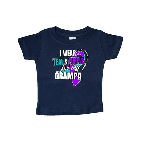 

Inktastic Suicide Prevention I Wear Teal and Purple for My Grampa Gift Baby Boy or Baby Girl T-Shirt