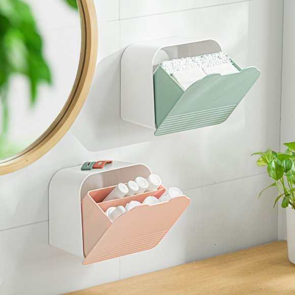 EXHUMKY Organizador Rosa Montado En Pared Para Almacenamiento De Toallas Sanitarias Y Algodones