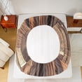 thumbnail image 5 of Manfei Old Wooden Strip Full Size Sheets,Rustic Farmhouse Bed Sheets,Brown Beige Sheet Sets For Teens,Ultra Soft Home Decor,4-Piece, 5 of 7