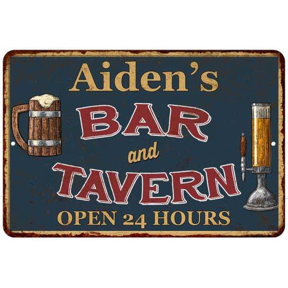 Aiden's Green Bar & Tavern Rustic Sign Decor 8x12 108120047251