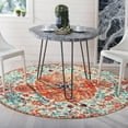 thumbnail image 5 of Wonnitar 4'Round Bohemian Medallion Rug,Oriental Distressed Small Round Area Rug Vintage Washable Entryway Foyer Mat Non-Slip Non-Shedding Low-Pile Sofa Bathroom Carpet, 5 of 6