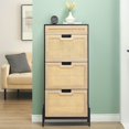 thumbnail image 4 of TROPOW Armoire à Chaussures, avec 3 Portes Rabattables et 1 Tiroir, Armoire à Chaussures d'Entrée avec Étagère Réglable, Armoire à Chaussures Autoportante pour Entrée, Couloir, Noir, 4 of 6