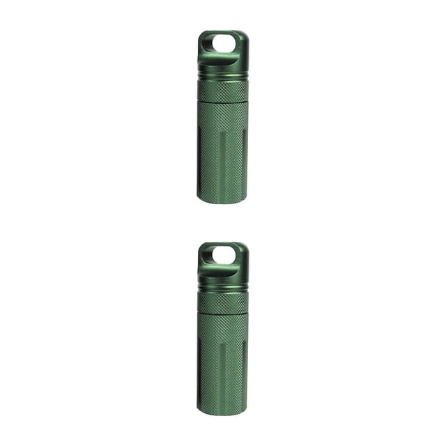 Sonducket Cajas de pastillas para acampar, hacer senderismo, Picnic, pastillero, tabletas selladas a prueba de agua, contenedor de transporte con Verde 2Conjunto
