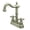 Brushed Nickel, variant on Kingston Brass KB1493AX Heritage Two-Handle 2-Hole Deck Mount Bar Faucet in Antique Brass