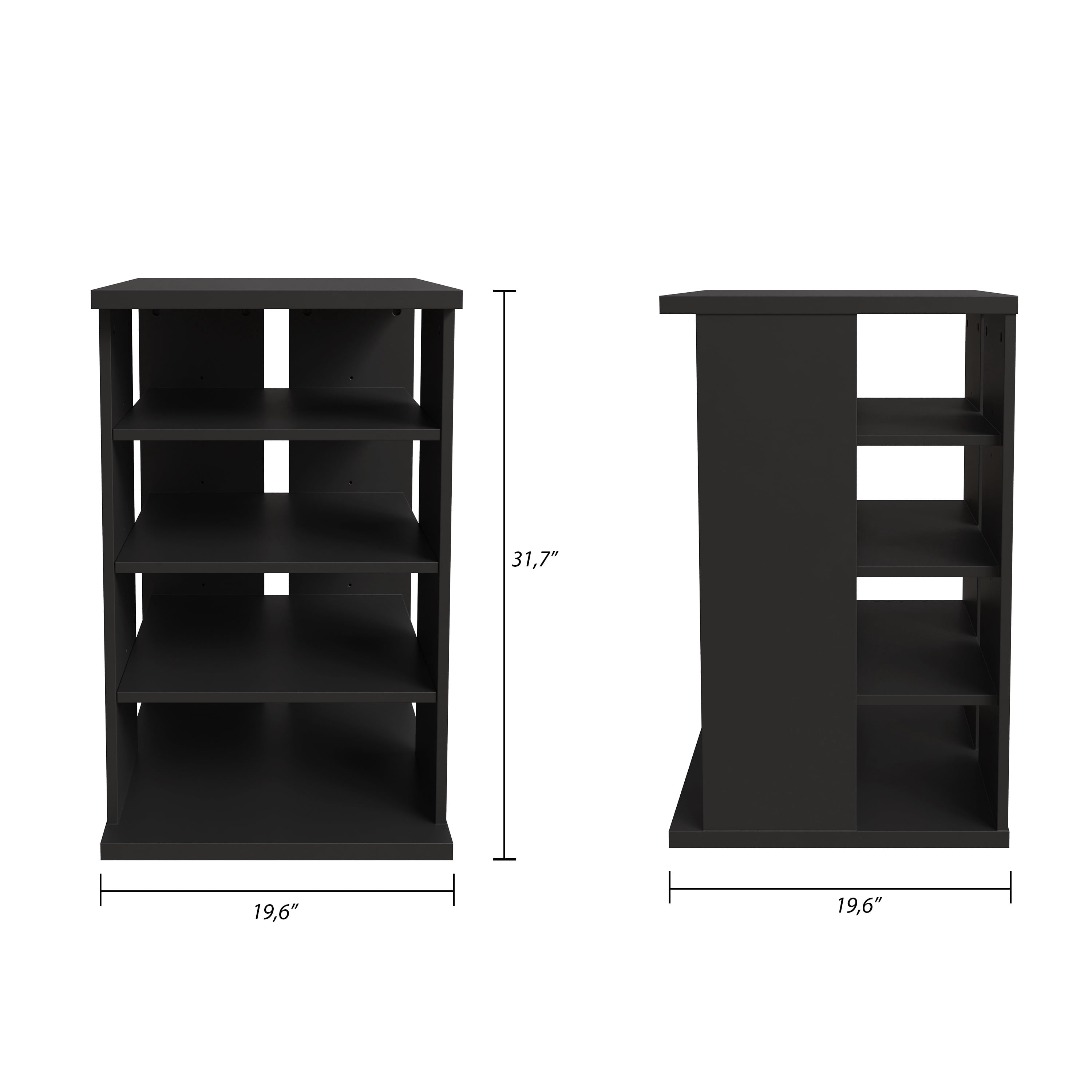 Nexera Jasper 4-Shelf Audio Tower Bookcase, Black