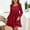 Red, variant on Girls Ruffle Dress Long Sleeve Crewneck Waist Belt Dress Kids Solid Color Casual Comfortable Outfits for Daily Wear Green 7-8 Years