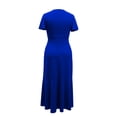thumbnail image 2 of Womens Dress Semi Formal Wedding Guest Wrap Midi Dresses Summer Western A Line High Low Ruffled Dress, Wedding Guest Dress(Blue,XXL), 2 of 6