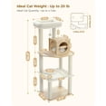 thumbnail image 2 of PRZL Multi-Level Cat Tower with Large Metal Frame Hammock, Cat Condo with 4 Scratching Posts and Top Perch for Small Medium Catc  Beige-Wood, 2 of 8