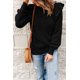 thumbnail image 2 of ABPHQTO Jersey De Mujer De Punto De Ochos Con Detalle De Volantes En Los Hombros Negro, 2 of 5
