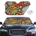 thumbnail image 2 of Kdxio Hippie Peace Love Print Windshield Sun Shade,UV Rays and Sun Heat Protection,Sunshade for Car Windshield,Car Shade Front Windshield -, 2 of 6