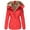 Red, variant on MAOQHI Winter Hooded Jacket for Womens Full Zip Front Lined Windproof Outerwear Padded Jacket for Cold Weather Cozy Casual Wear Army Green L