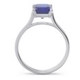 thumbnail image 4 of 2.50 Carat Emerald Cut Blue Sapphire Gemstone Classic Bridal Ring for her 18K White Gold Size 6.5 by Diamond-Capitals, 4 of 8