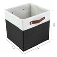 thumbnail image 4 of Unique Bargains Storage Cube Fabric Storage Bin with Handles White 11.8*11.8*11.8in, 4 of 6
