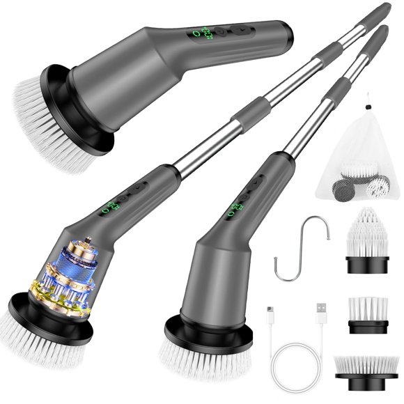 Depuradora giratoria eléctrica CTMAST para limpieza de baños, color gris