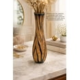 thumbnail image 4 of Beautifully Hand Carved Etched Dark Brown Mango Tree Wood Vase, 4 of 9