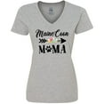 thumbnail image 3 of Inktastic Maine Coon Mama with Flowers and Arrow Women's V-Neck T-Shirt, 3 of 5