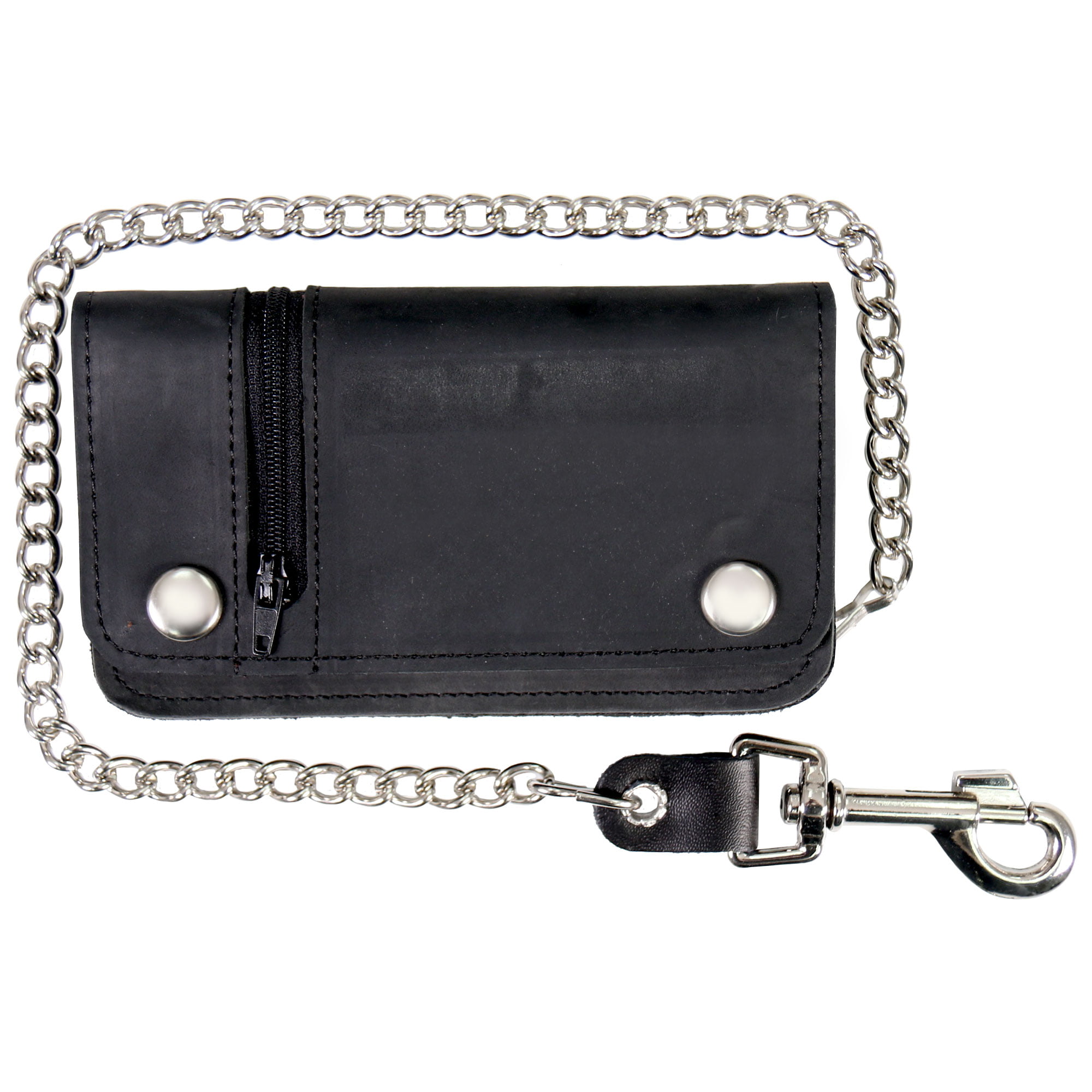 Hot Leathers WLC3101 Black Naked Leather Wallet with Change Pocket and ...
