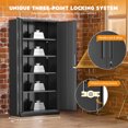 thumbnail image 5 of SOLAURA 71" Metal Garage Storage Cabinet with Locking Doors and Adjustable Shelves for Home, Office(Black), 5 of 8