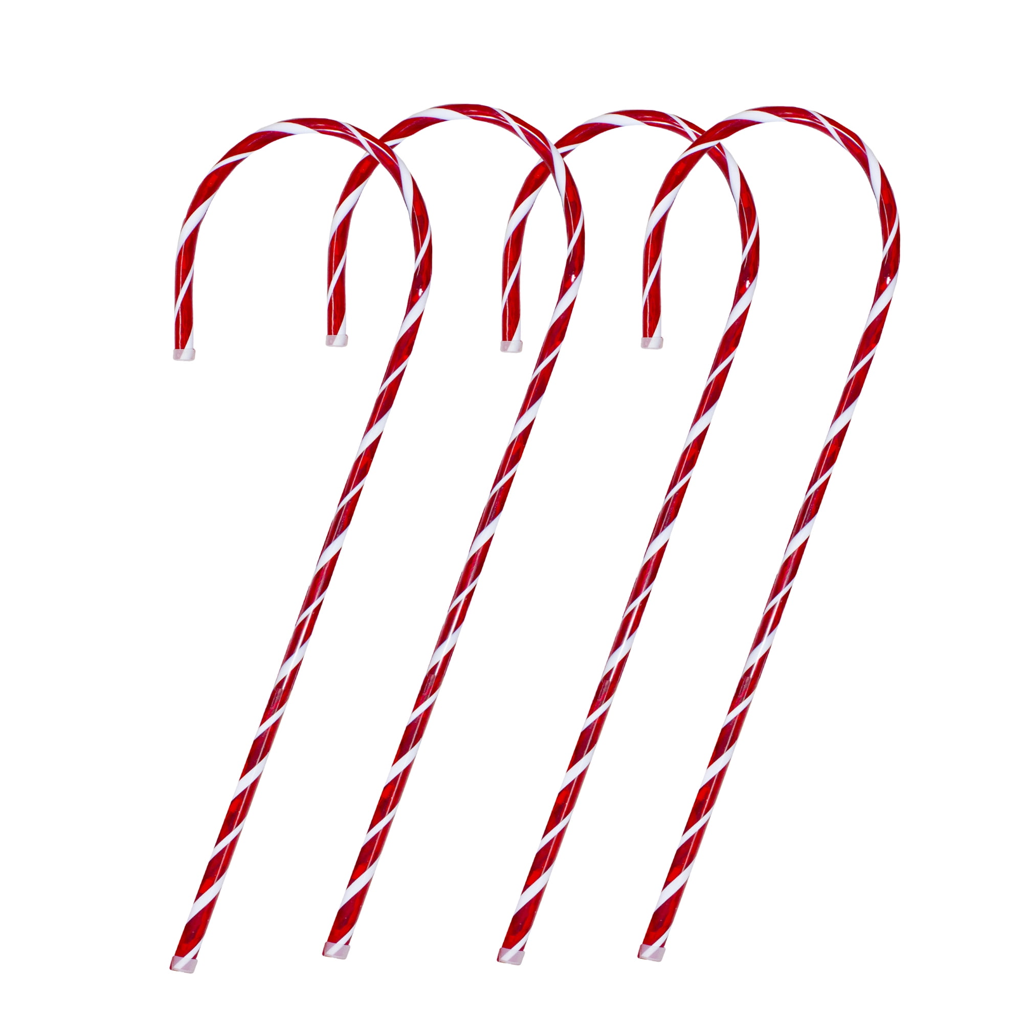Hofert Striped Candy Cane Christmas Outdoor Pathway Markers - 60" - Set of 4