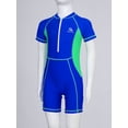 thumbnail image 4 of vastwit Sporty Swimsuits for Boys Girls Short Sleeve Rash Guard One Piece Swimwear Wetsuits Royal Blue 160, 4 of 7