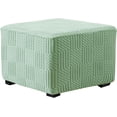 thumbnail image 1 of ZEaink 22x22in Square Ottoman Cover Slipcover, Elastic Bottom Storage Ottoman Footstool Protector (Green, 55x55cm), 1 of 6
