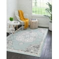 thumbnail image 3 of Unique Loom Parker Collection Area Rug - Kokulu (10' x 13' Rectangle Aqua/Beige), 3 of 12