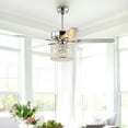 thumbnail image 6 of JONATHAN Y Brandy 52" 3-Light Crystal Prism Drum LED Ceiling Fan With Remote, Chrome, 6 of 9