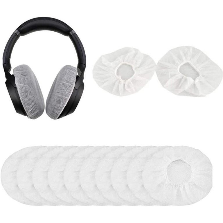 TRIANU 100Pcs Non Woven Sanitary Headphone Ear Cover Disposable