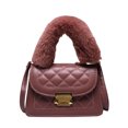 thumbnail image 4 of Bolsa cruzado con patrón de celosía para mujer, sólidos de PU con mango de felpa (rosa) Ehuebsd Para Estrenar, 4 of 9