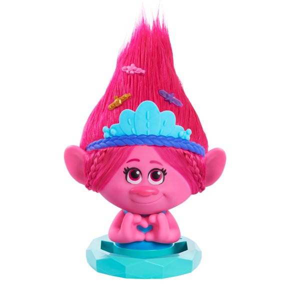 DreamWorks Trolls Band Together Poppy Muñeca con Cabezal Estilo, 11 Piezas, Rosa, Juguetes para Niños a Partir de 3 Años