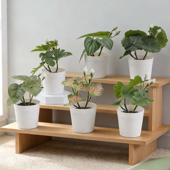 USPEED 6 Pack Small Fake Plants Artificial Potted Plants Faux Greenery Plants with Pot for Home Office Table Shelf Bathroom Farmhouse Indoor Decor