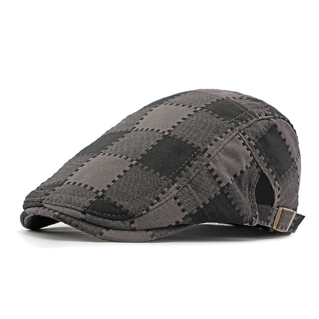 Men's British Retro Plaid Cap Outdoor Spring Fall Fashionable Headwear Sun