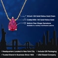 thumbnail image 2 of Gem Stone King 14K Yellow Gold Red Created Ruby Pendant Necklace for Women | 1.45 Cttw | Gemstone July Birthstone | Pear Shape 9X6MM | With 18 inch Chain, 2 of 6