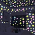 thumbnail image 1 of Pegatinas de estrellas luminosas de 3cm, pegatinas de PVC que brillan en la oscuridad, juguete de pintura fluorescente para dormitorio, sofá, habitación de niños, 50 uds.3273, 1 of 5