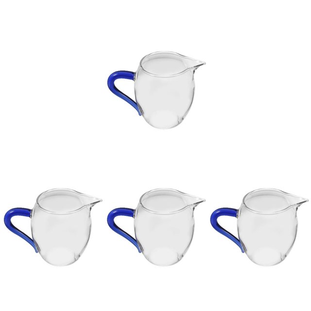 Jarra de vidrio de 4 piezas para agua, jarra para crema, jarabe, vertedor, vasos de cocina para beber