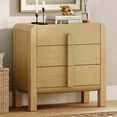 thumbnail image 1 of WAMPAT Commode à 3 Tiroirs, Commode Moderne Mi-Siècle de 31,5 Pouces de Large, Commode en Bois avec Poignées Courbées, Chambre, Salon, Chêne, 1 of 10
