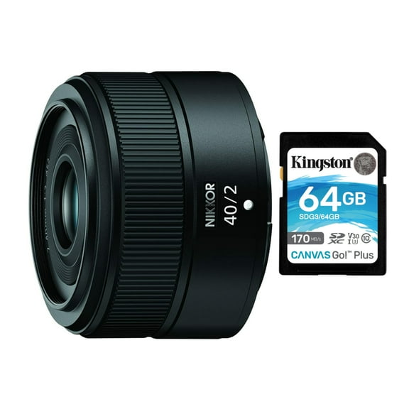 Nikon NIKKOR Z 40mm f/2 Lens with 64GB 170MB/s Read Memory Card