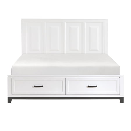 Wood Bed Frame - Two Storage Drawers - Bedroom Accommodation - Transitional Style