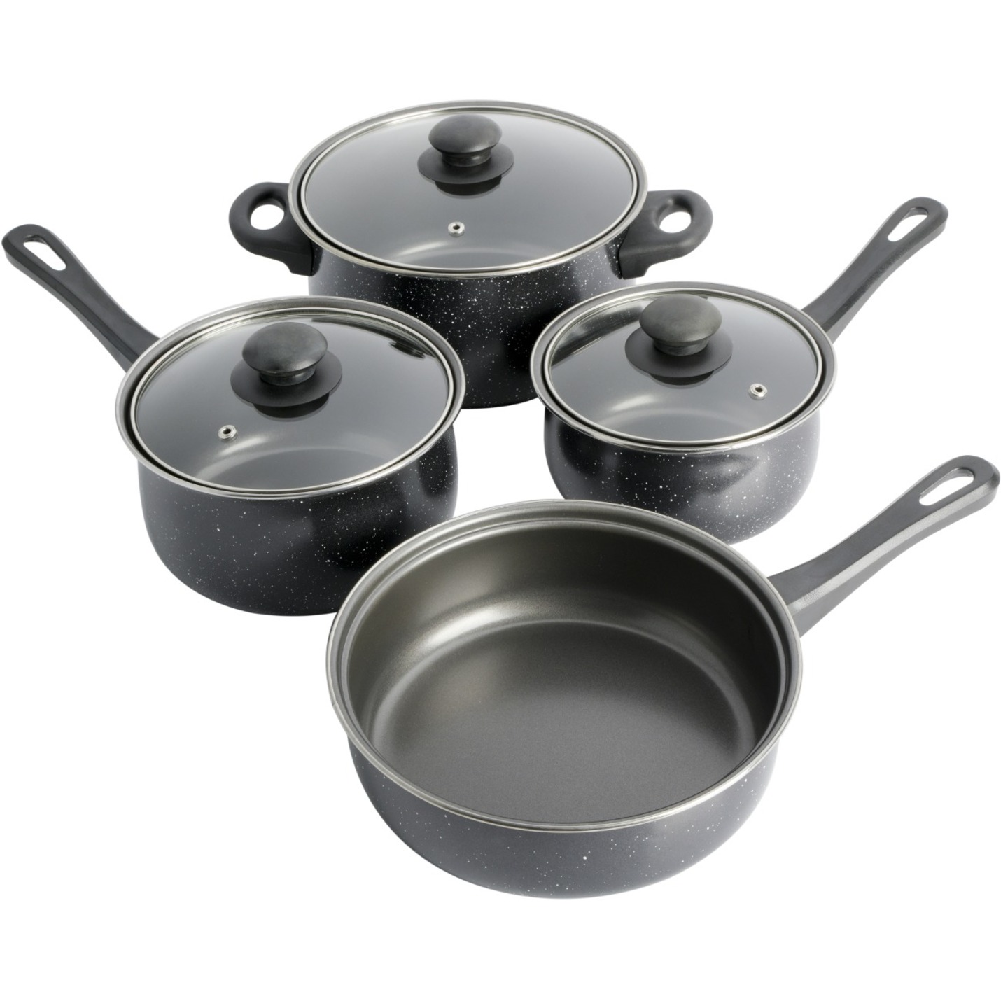 Gibson Home Casselman 7 Piece Cookware Set in Black with Bakelite Handle