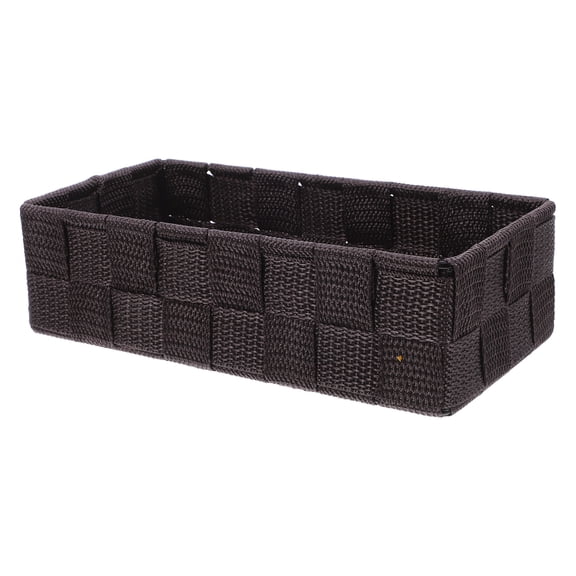 LOLIPPYY Large Woven Storage Basket with Lid, Elegant Coffee Color, 1 Set for Kitchen Organization