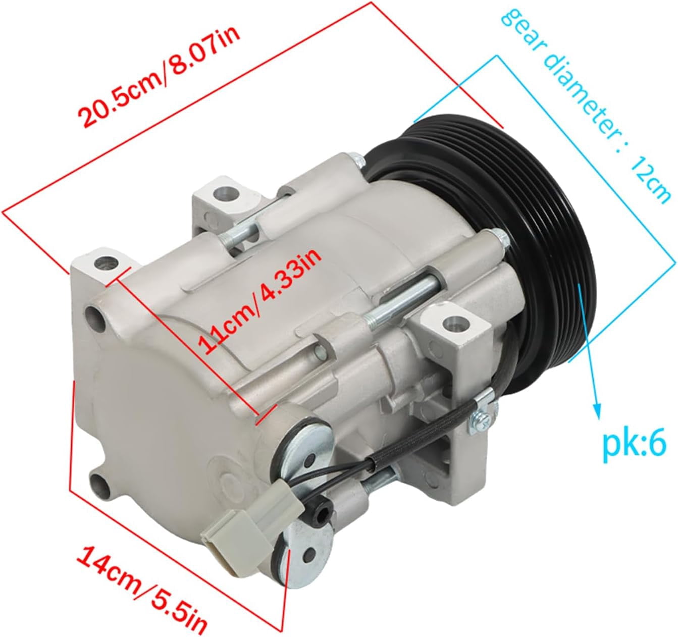 Genrics AC Compressor with AC Clutch CO 101640C Replacement for Ford Escape 3.0L 2001-2007 Mazda Tribute 3.0L 2001-2006