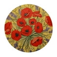 thumbnail image 2 of JEUXUS La Cigale Wipeable Tablecloth Spillproof Acrylic Coated Floral Poppy French Provencal Tablecloth for Round Tables Yellow Peach, 2 of 7
