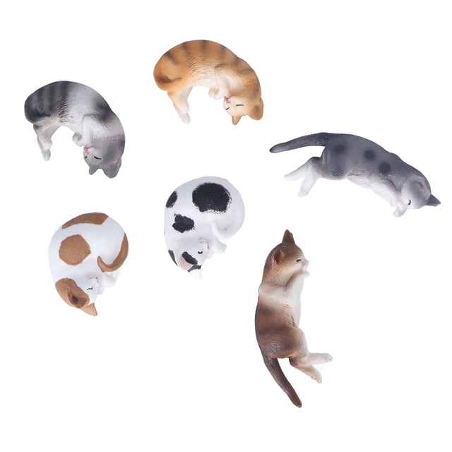 Gatos en miniatura, 6 piezas Mini figuras de gatos Mini figuras de gatos Figuras de gatos pequeñas optimizadas para la excelencia