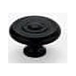 Traditional 0.75" Round Knob, Matte Black, 1" H x 1.75" W x 0.75" D (Set of 2)