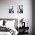thumbnail image 4 of ZHONGYUTONG Peacock Wall Art Set of 2 Blue Peacock Pictures Wall Decor Elegant Peacock Painting Beautiful Animal Poster Canvas Prints Home Decor Frame (11"x14"x2PCS), 4 of 6