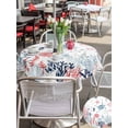 thumbnail image 6 of Outdoor Tablecloth with Umbrella Hole Zipper Navy Blue Coastal Round Tablecloth 54" Waterproof Outside Table Cloth Coral Turtle Starfish Jellyfish Patio Table Cover Tablecloths for Picnic Party, 6 of 8
