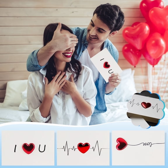 Kedshhgu Love Anniversary Greeting Card, 3D Heart-Shaped Leather, I Love You Card for Valentine's Day, Wedding, Anniversary, Birthday, for Him Her Friend Parents Couple Boyfriend Girlfriend
