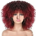 thumbnail image 2 of BGZLEU Wigs for Black Women, Bomb Curly Wig with Bangs Synthetic Fiber Glueless Long Kinky Curly Hair ,Synthetic Full Wigs Soft and Fluffy, 2 of 8