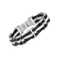 thumbnail image 3 of Men’s Stainless Steel Two Tone Wave Link Bracelet, 3 of 4